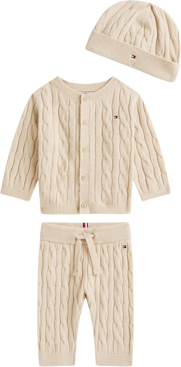 Detalle de Tommy Hilfiger Unisex Cable Set Pant + Top with Beanie – KN0kn02160 Review