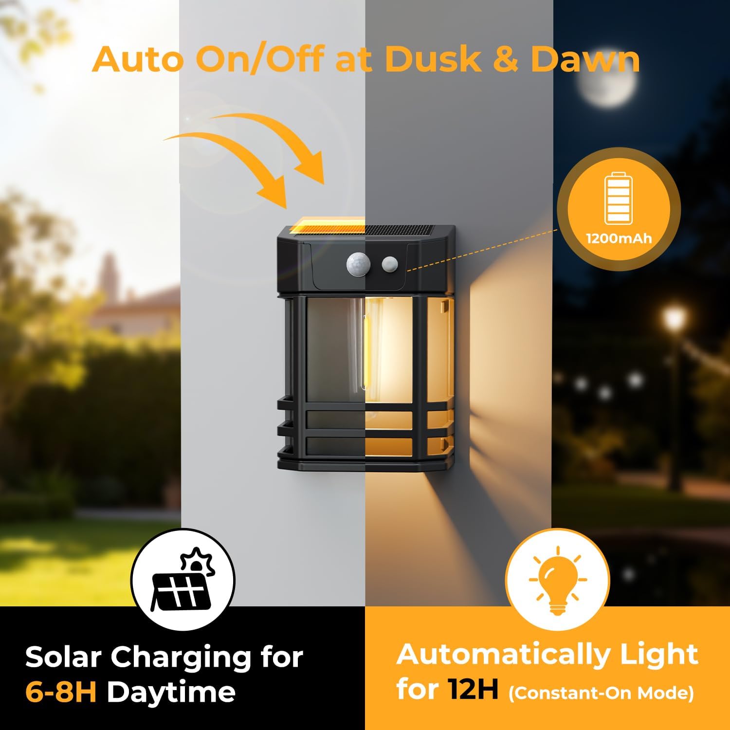 Detalle de btfarm Solar Fence Lights 2 Pack, 3 Modes