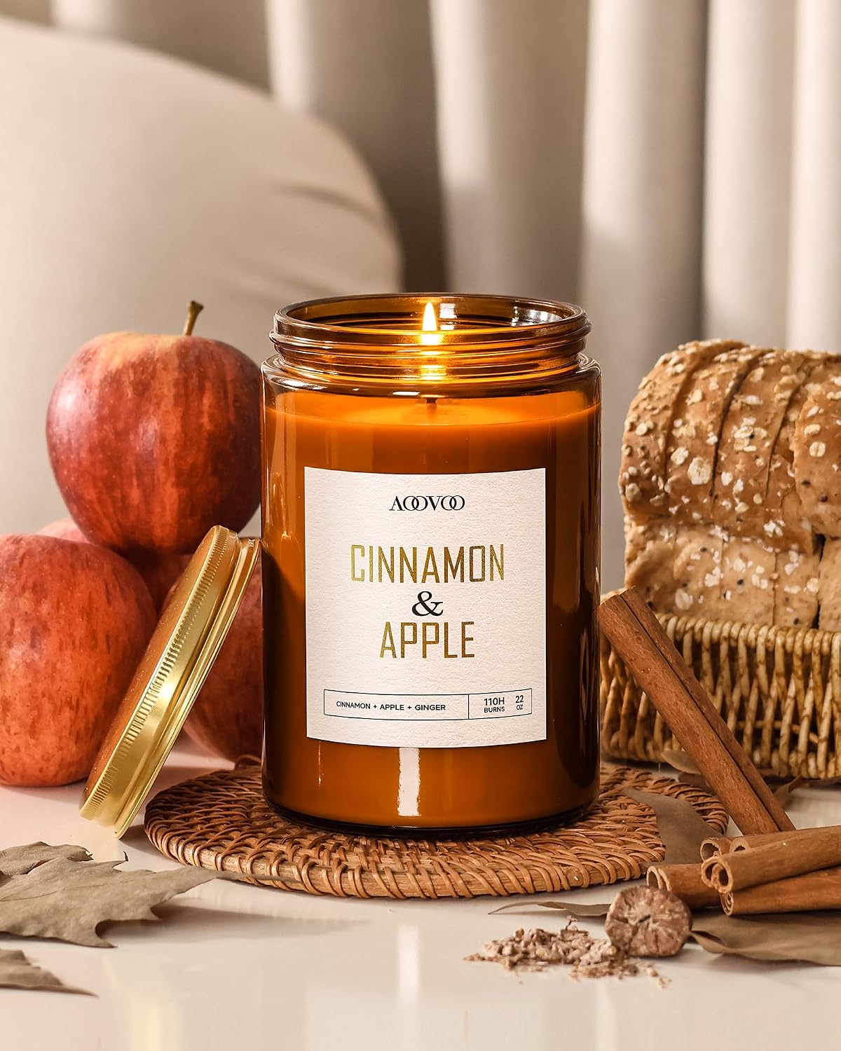Detalle 2 de AOOVOO Vanilla Coconut Candle - 22oz Large Soy Aromatherapy Candle