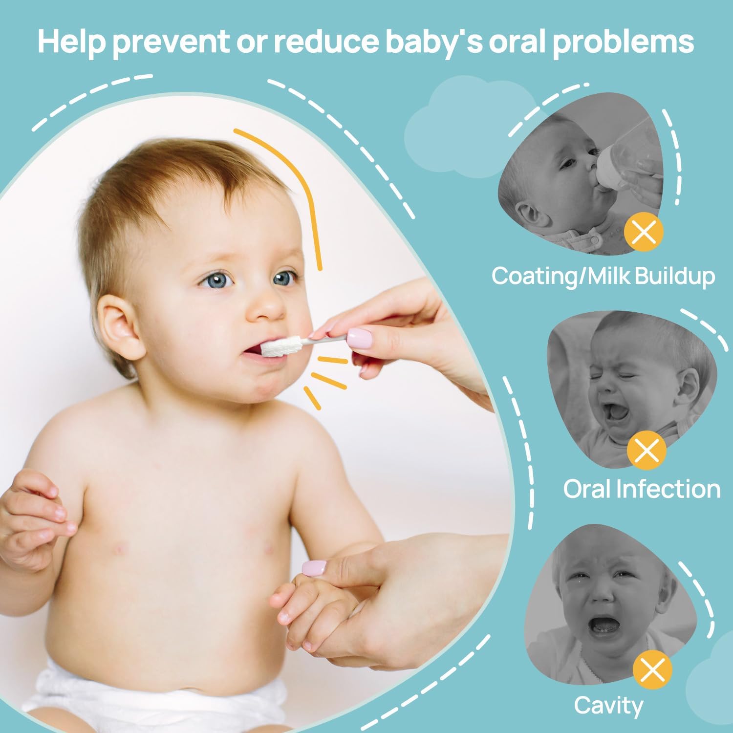 Detalle de Papablic Papablic45 Baby Tongue Cleaner, Disposable 40-Pack for Ages 0–2