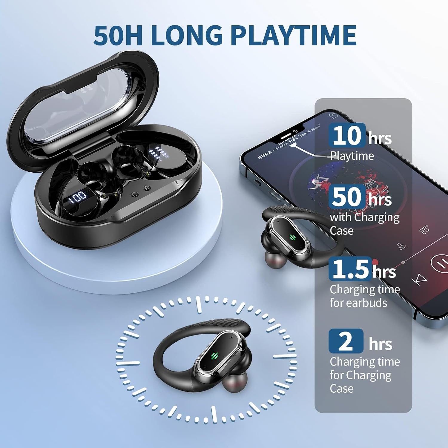 Thumbnail 5 de Wireless Earbuds Bluetooth 5.4, 50Hrs Playback
