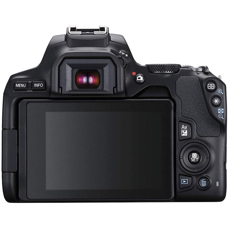 Detalle de Canon EOS 250D 24MP WiFi negra con objetivo EF-S 18-55mm IS STM