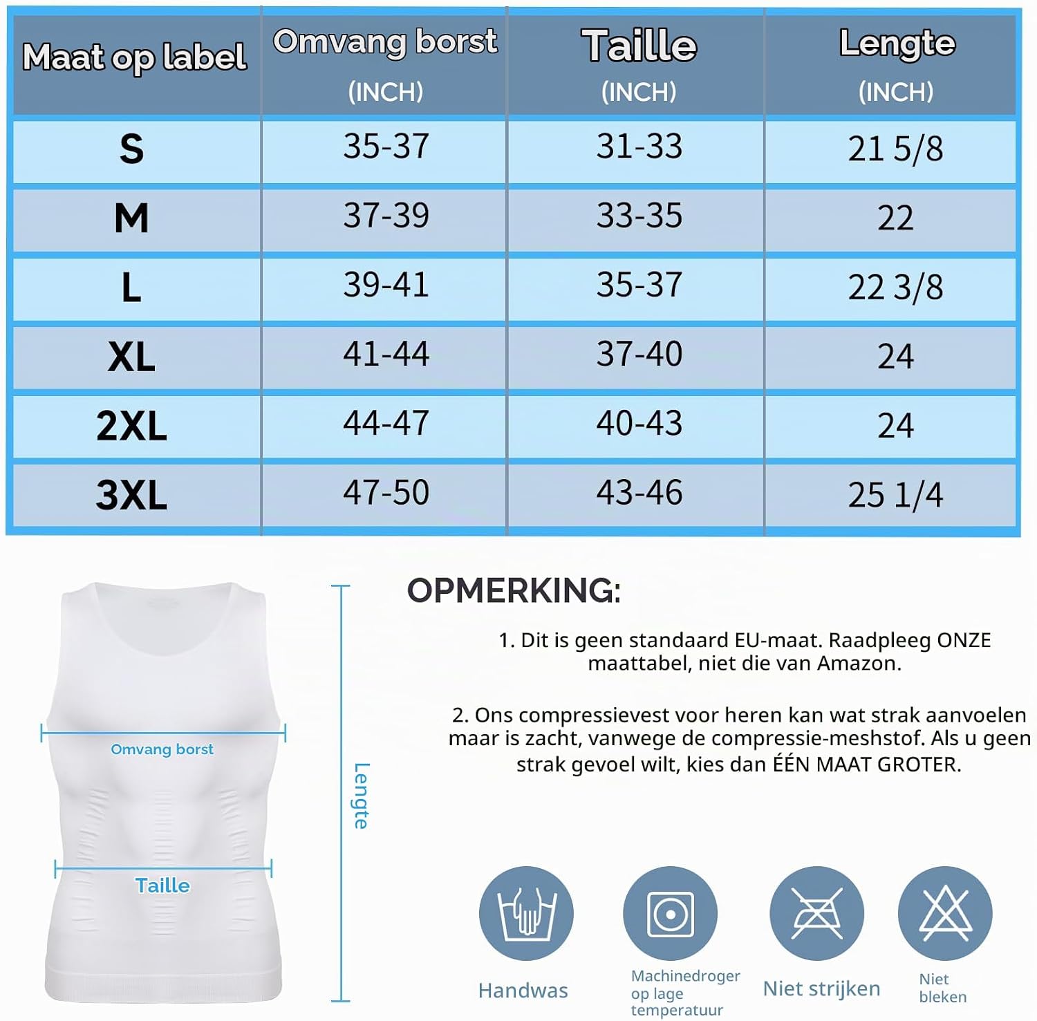 Detalle 2 de SLIMBELLE Body Shaper compressie-onderhemd voor heren, elastisch en taillevormend