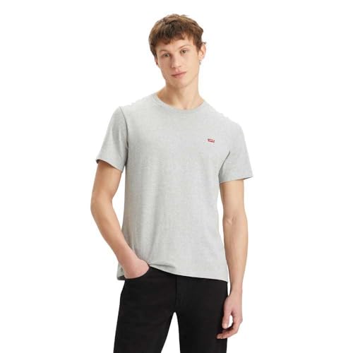 Detalle de Levi's SS Original Housemark Tee – T‑Shirt Homme, gris moyen, coton 100% (M)