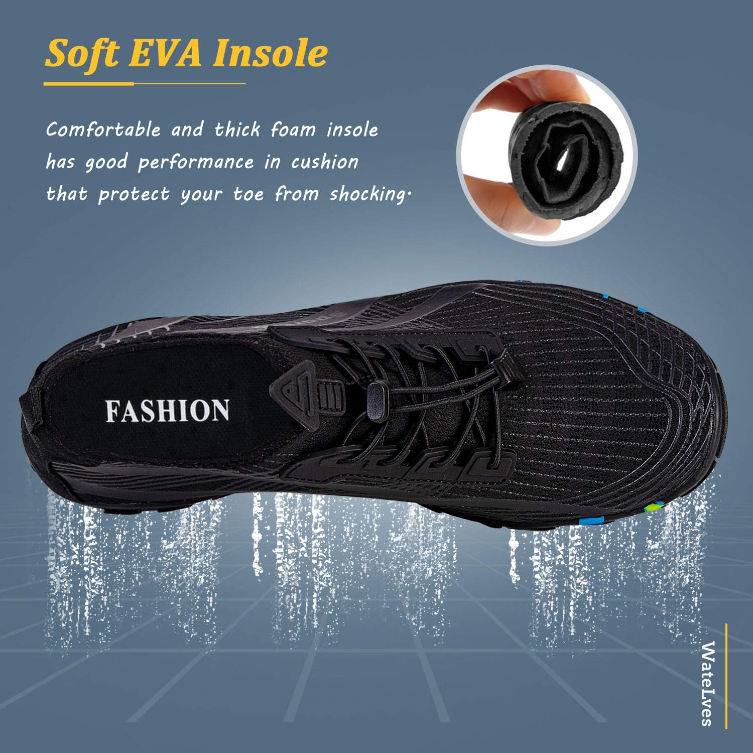Detalle de WateLves Water Shoes for Men and Women: Quick-Dry Beach & Pool Footwear