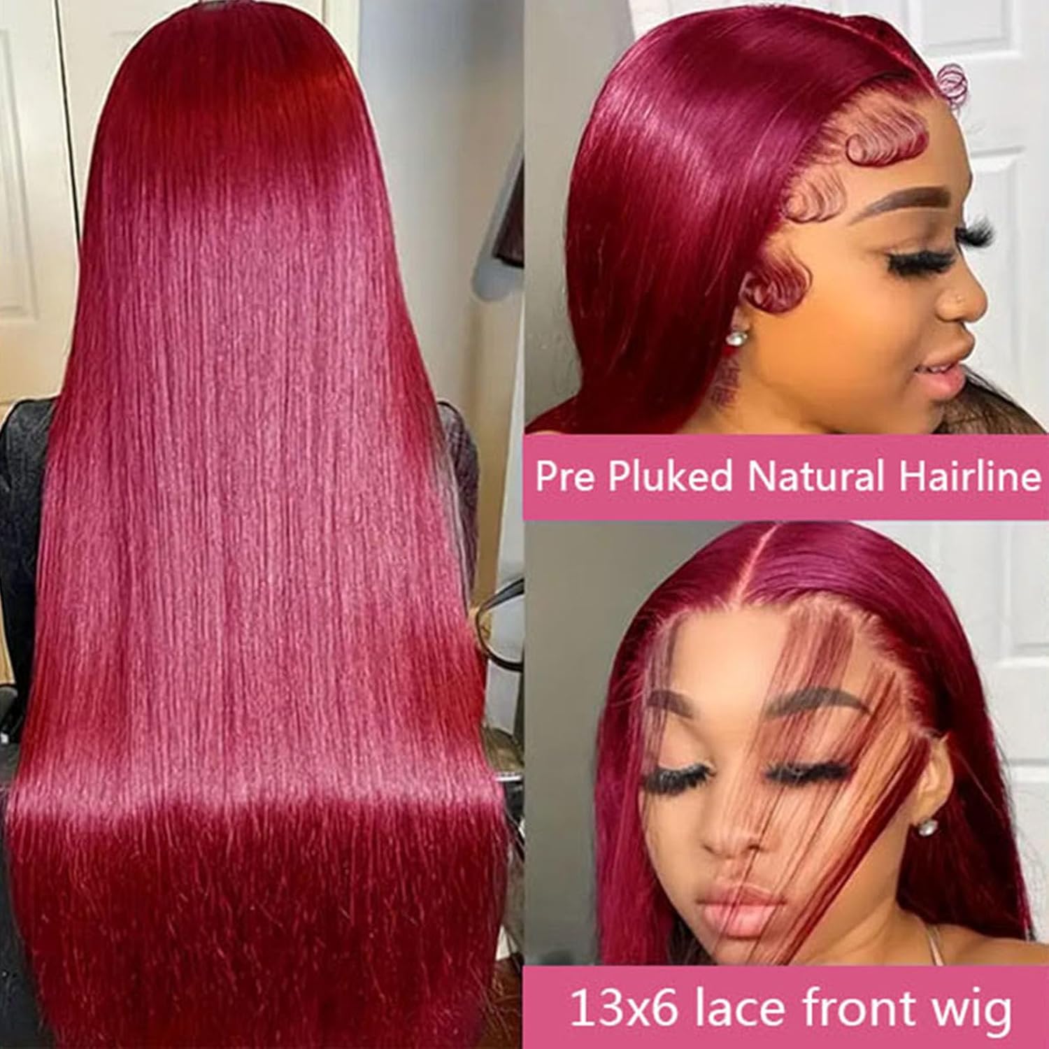 Detalle de Fiumer Burgundy Wig 28inch 💇♀