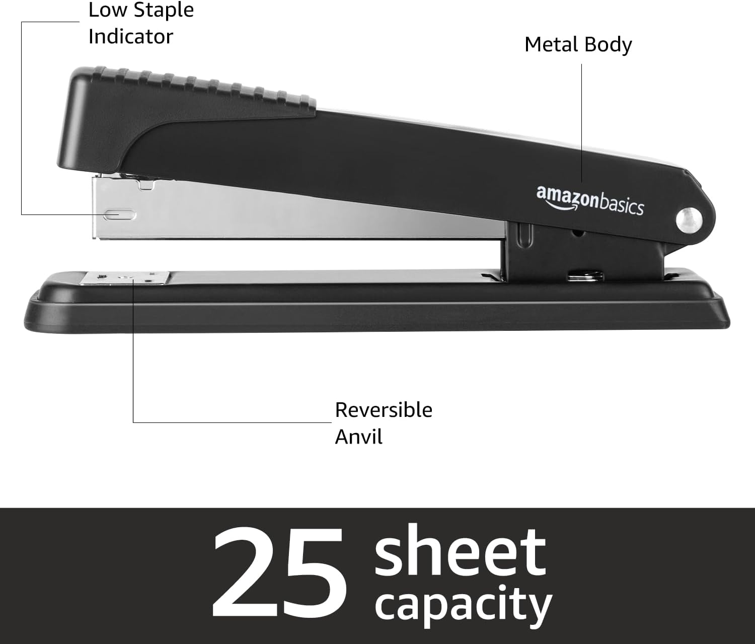 Thumbnail 1 de Amazon Basics Full-strip Metal Stapler 20-sheet
