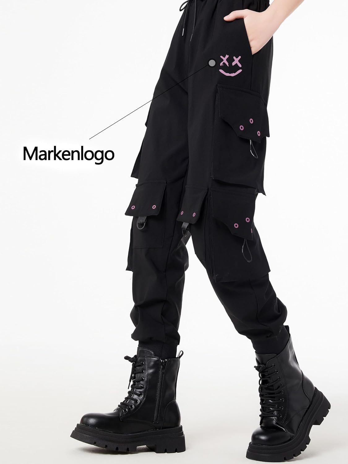 Thumbnail 3 de CLOAKA Cargohose für Damen – High Waist Jogginghose im Gothic/Y2K-Style mit Stretch & Gummizug