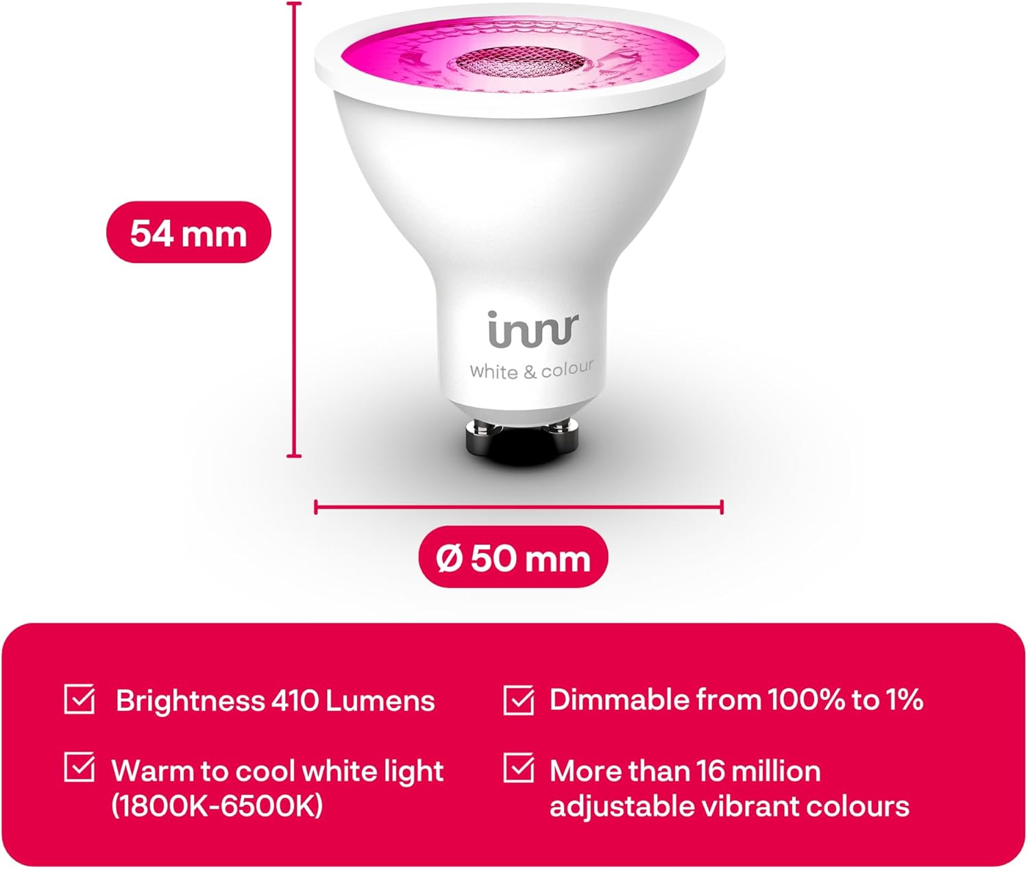 Thumbnail 5 de InnR Zigbee GU10 Smart Bulb (4-Pack) – White & Colour, 410 Lumen, 16 Million Colours