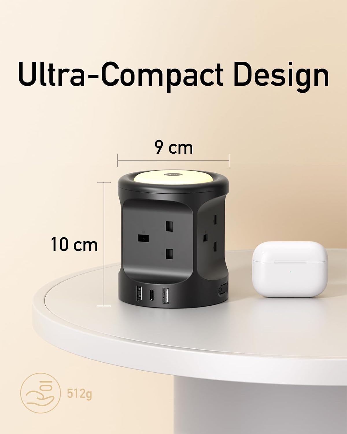 Detalle de USB night light extension lead 4 way 13A