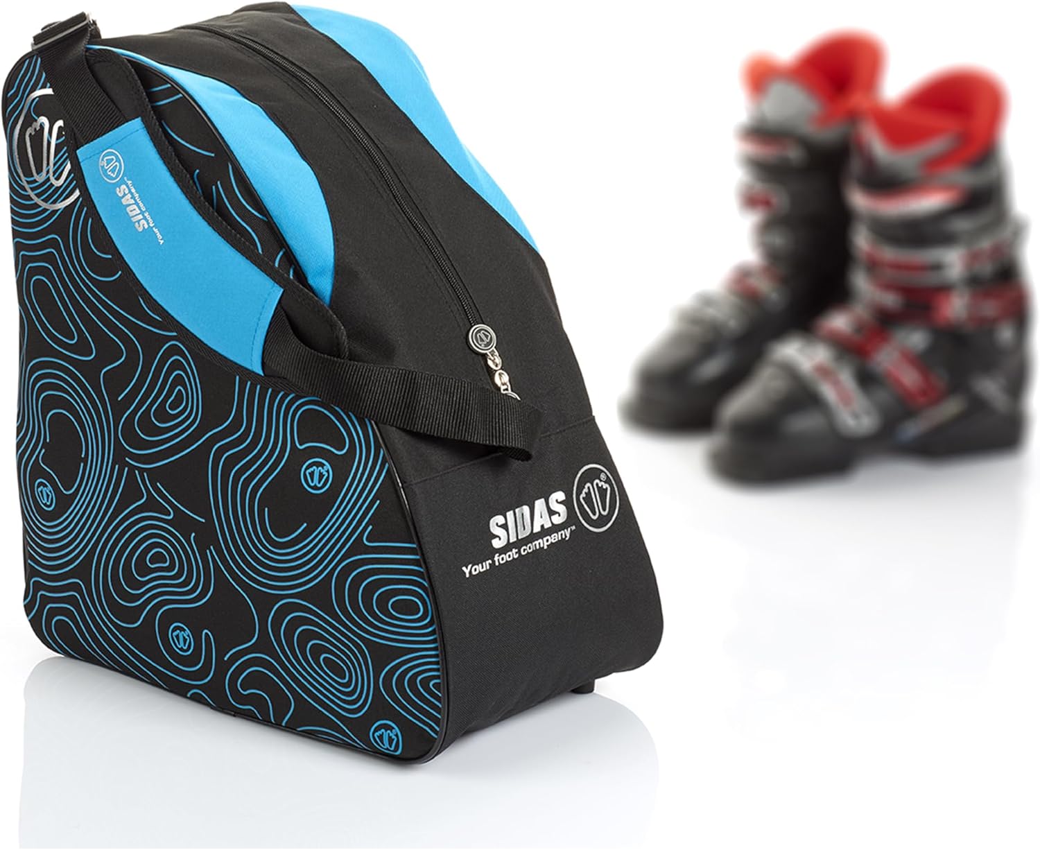 Detalle de Sac à chaussures de ski Sidas Boot Bag Black & Blue – Nylon résistant, taille medium