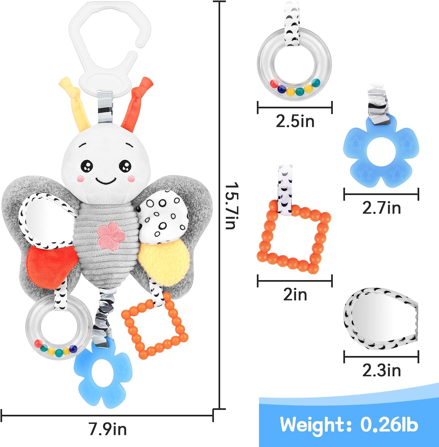 Thumbnail 5 de Butterfly Baby Pram Toy 0-6 Months