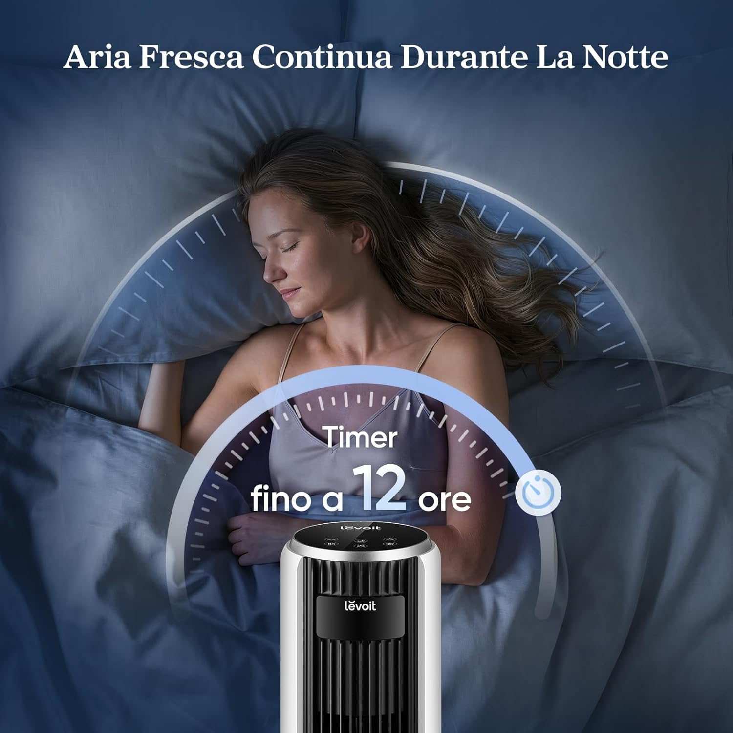 Detalle de LEVOIT Ventilatore a Torre 92 cm: silenzioso 20 dB, 7,9 m/s, 12 velocità