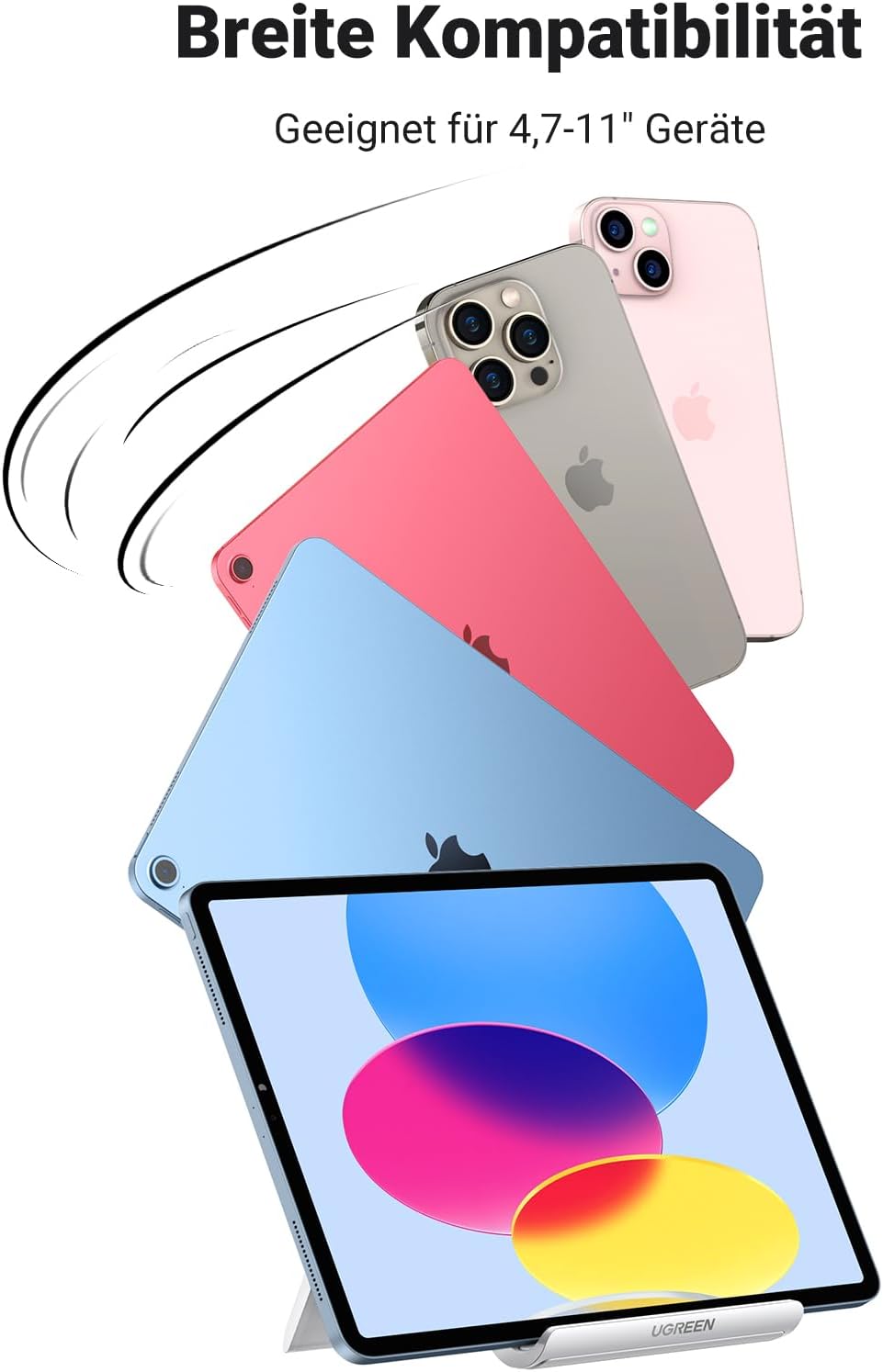 Thumbnail 5 de UGREEN Tablet-Halterung Tisch – klappbarer Ständer für Tablets & Smartphones bis 11 Zoll, weiß