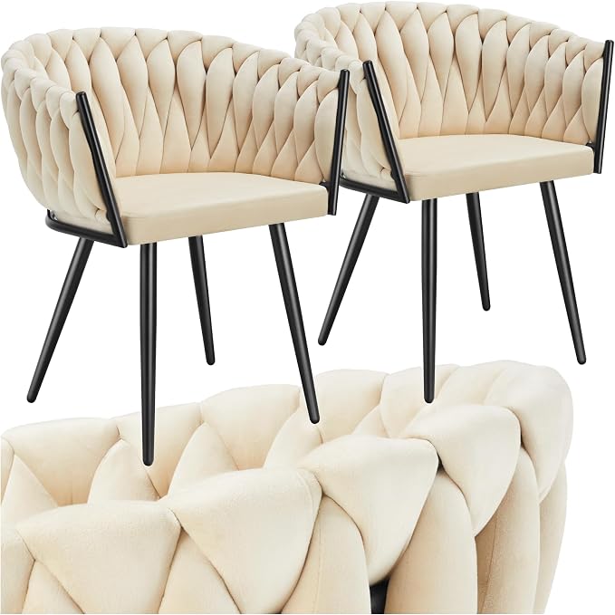 Detalle de TecTake® Juego de 2 Sillas de Comedor Acolchadas