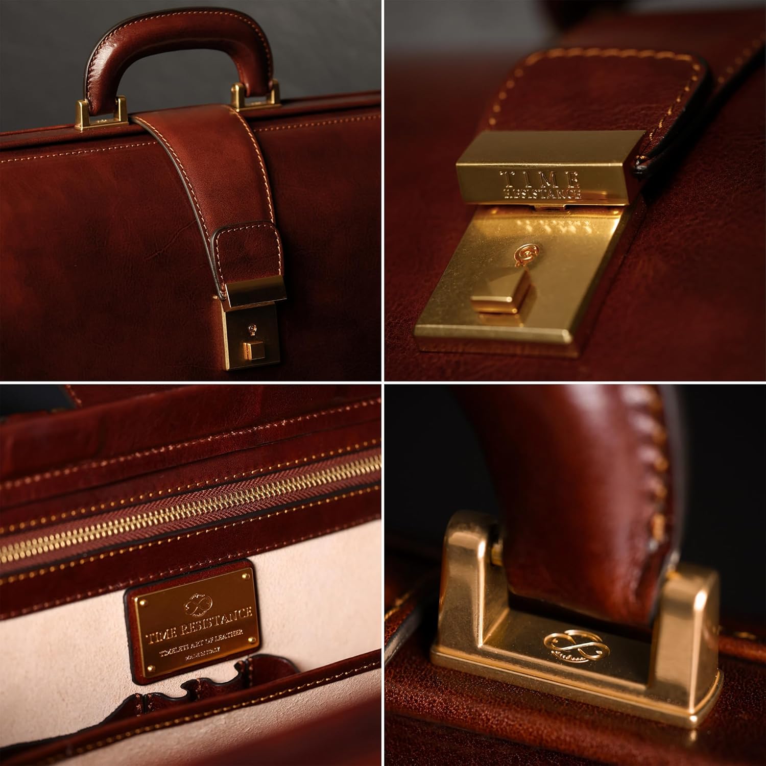 Thumbnail 4 de Time Resistance Leather Lawyer Briefcase for Men – Italian Handcrafted Attache
