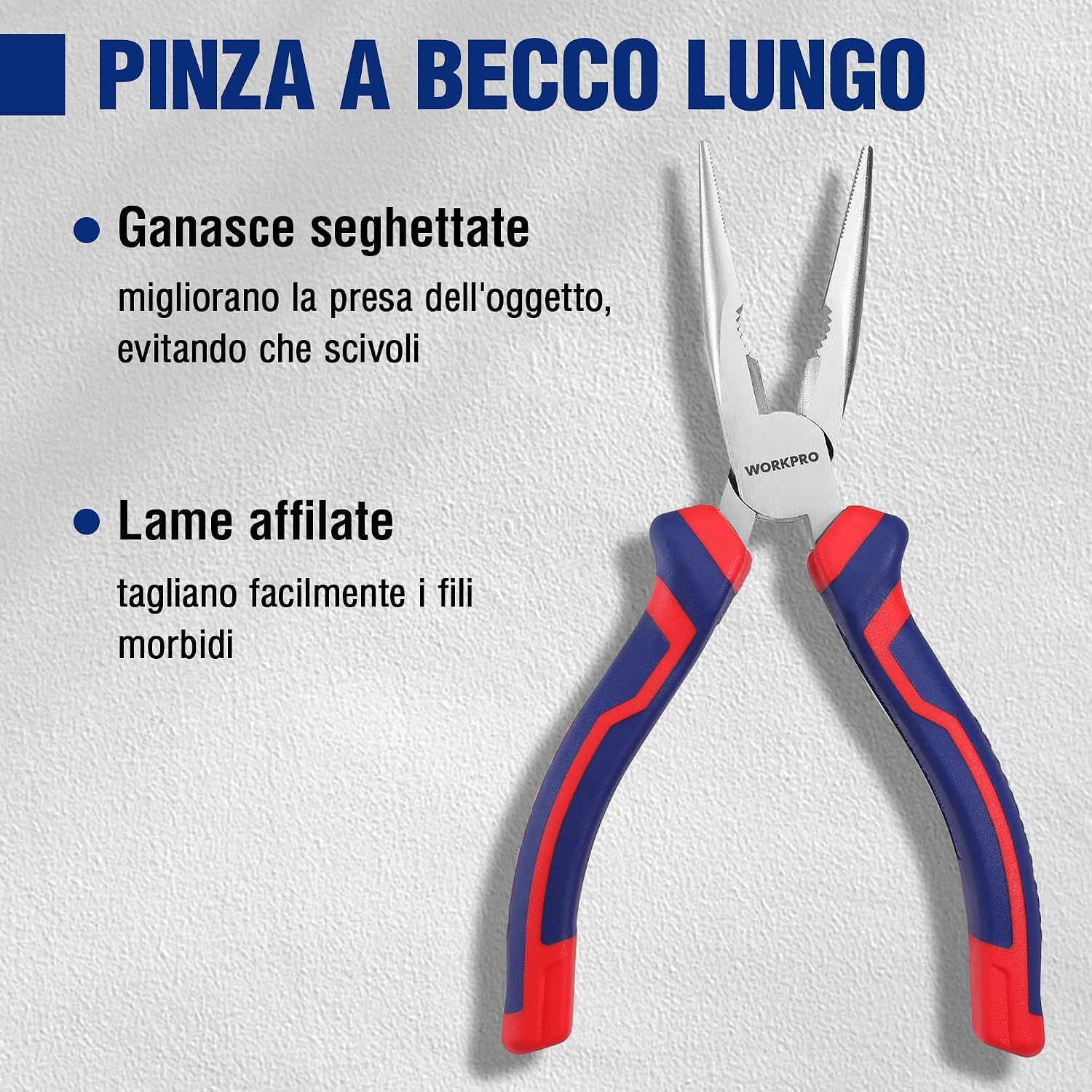 Thumbnail 3 de WORKPRO Set di Pinze a 3 pezzi 160–180 mm: becchi lunghi, taglio laterale e combinata