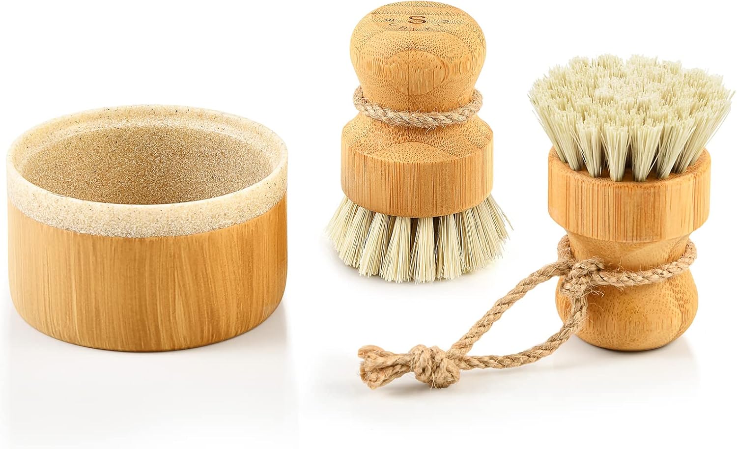 Thumbnail 6 de Bamboo Dish Scrub Brushes, 3-Piece Set for Cast Iron and Everyday Kitchen Cleaning