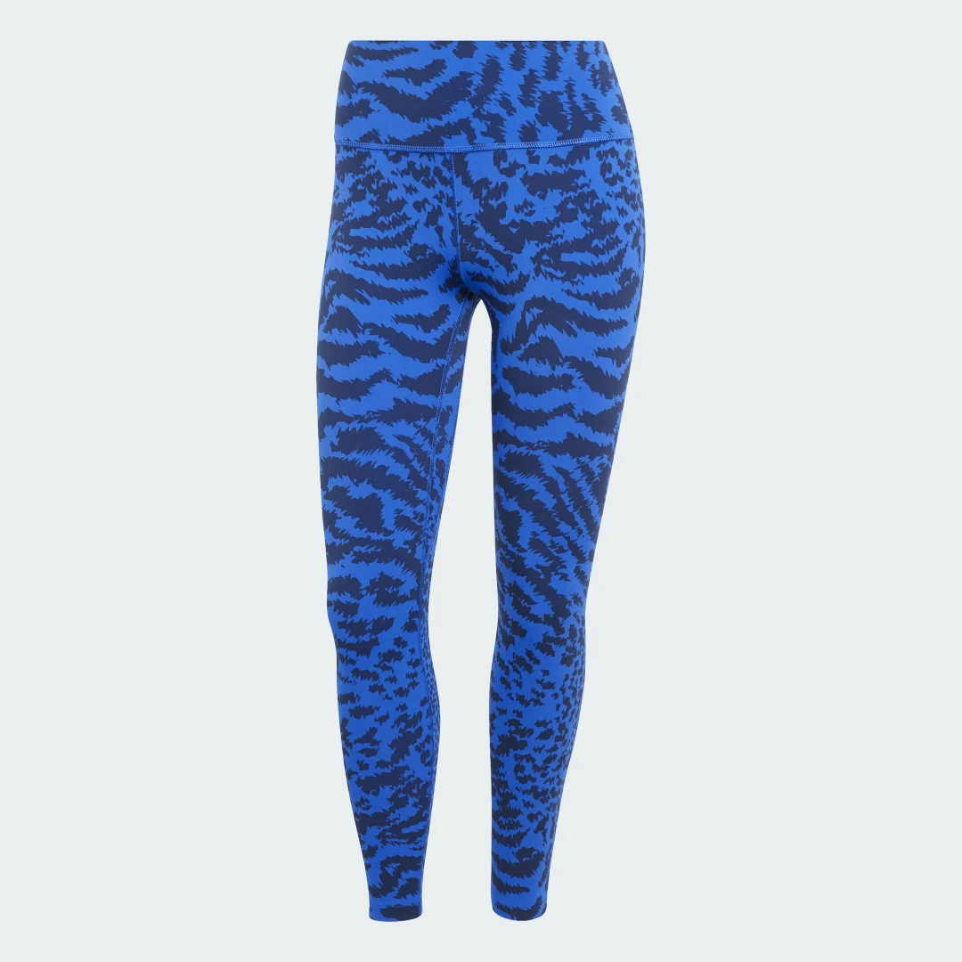 Detalle de Mallas 7/8 All Me Allover Print de Adidas — azul, comodidad para entrenar