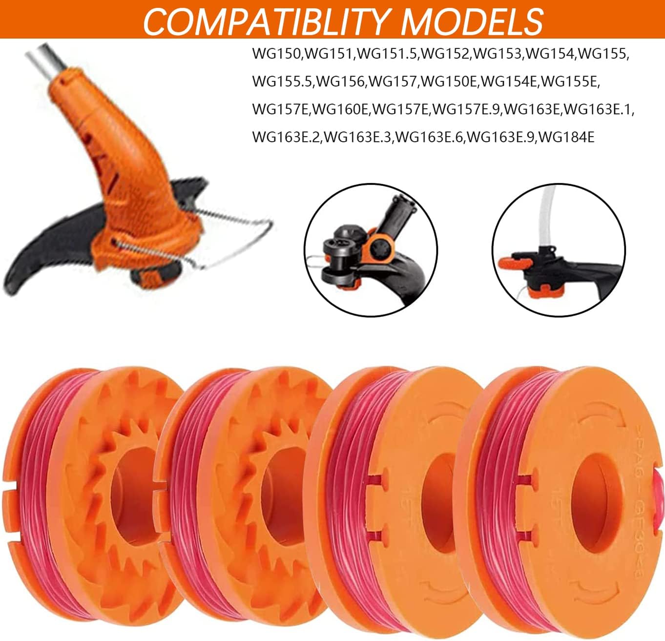 Thumbnail 2 de Worx WA0004 strimmer spool 4 pack