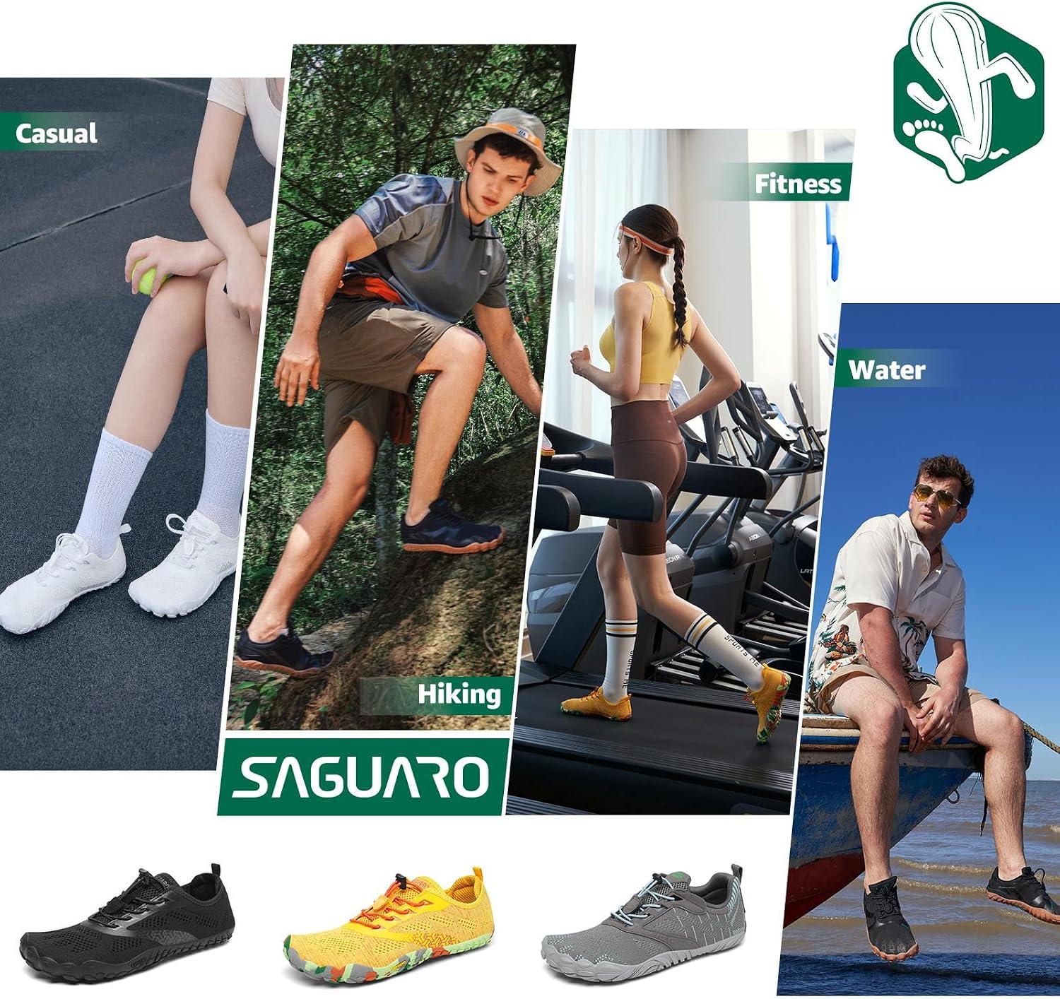 Detalle 2 de SAGUARO Scarpe da trail running barefoot da uomo e donna con punta ampia