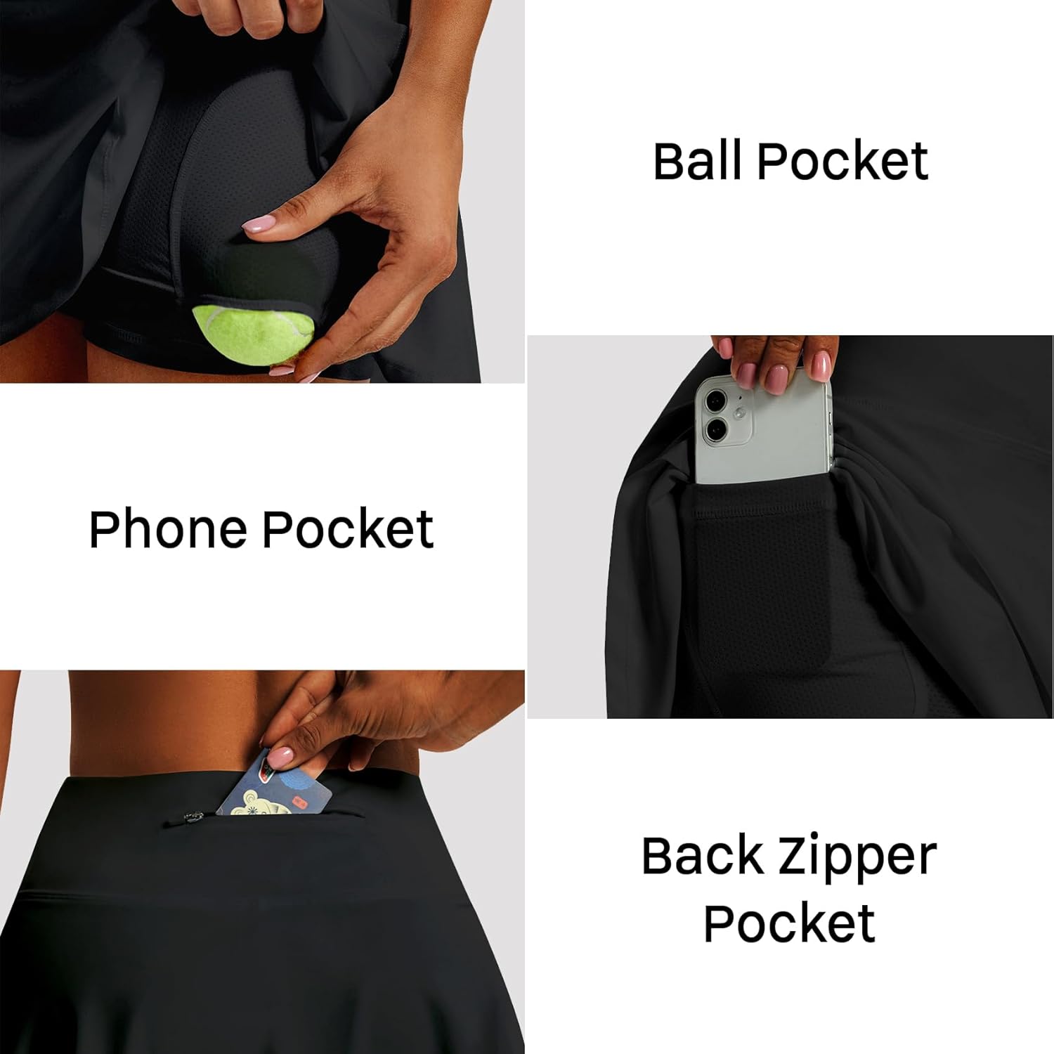 Detalle de LXNMGO Women's High Waist Pleated Tennis Skirt with 4 Pockets