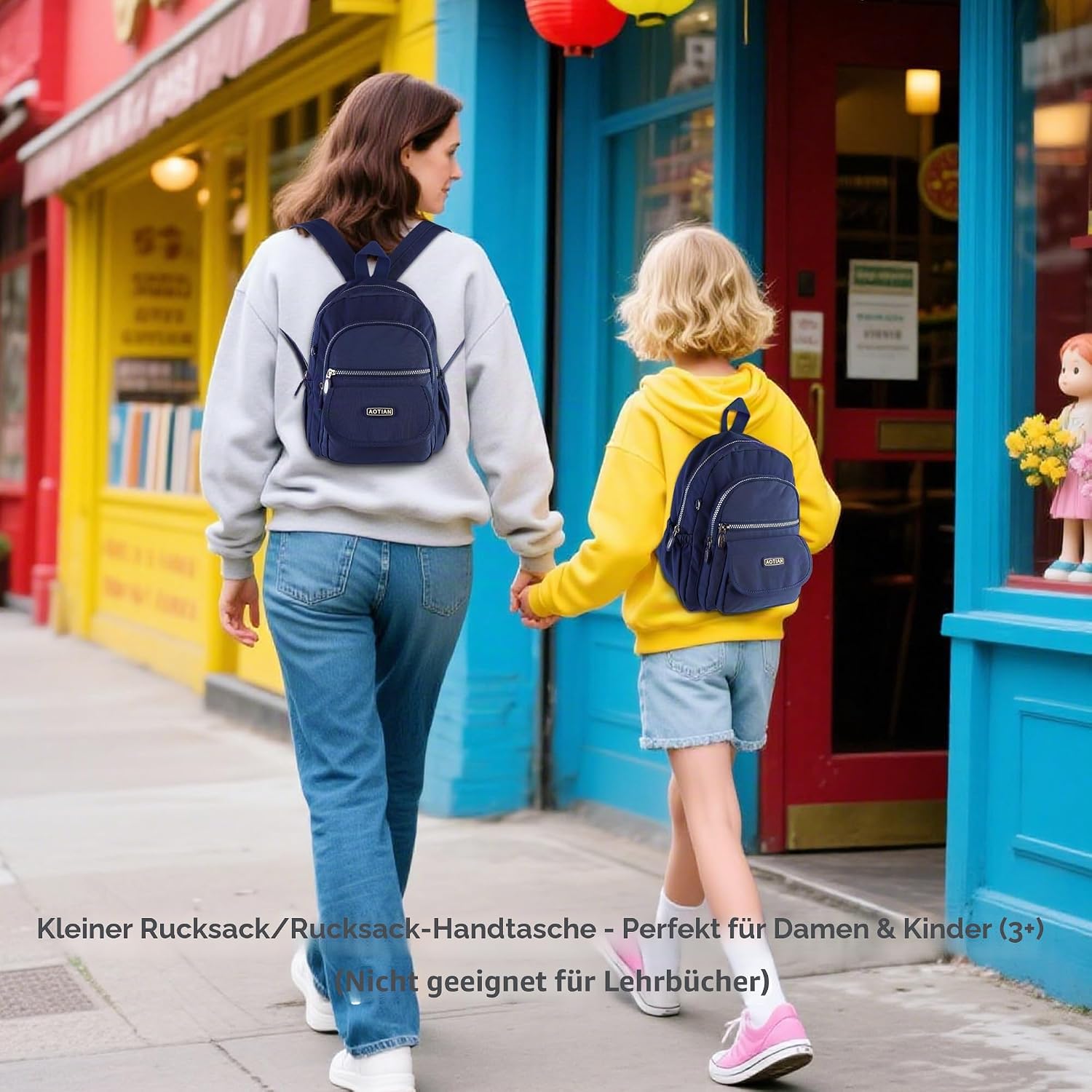 Detalle 2 de AOTIAN Mini-Rucksack für Mädchen & Damen (7 Liter) – leichter Daypack mit mehreren Fächern
