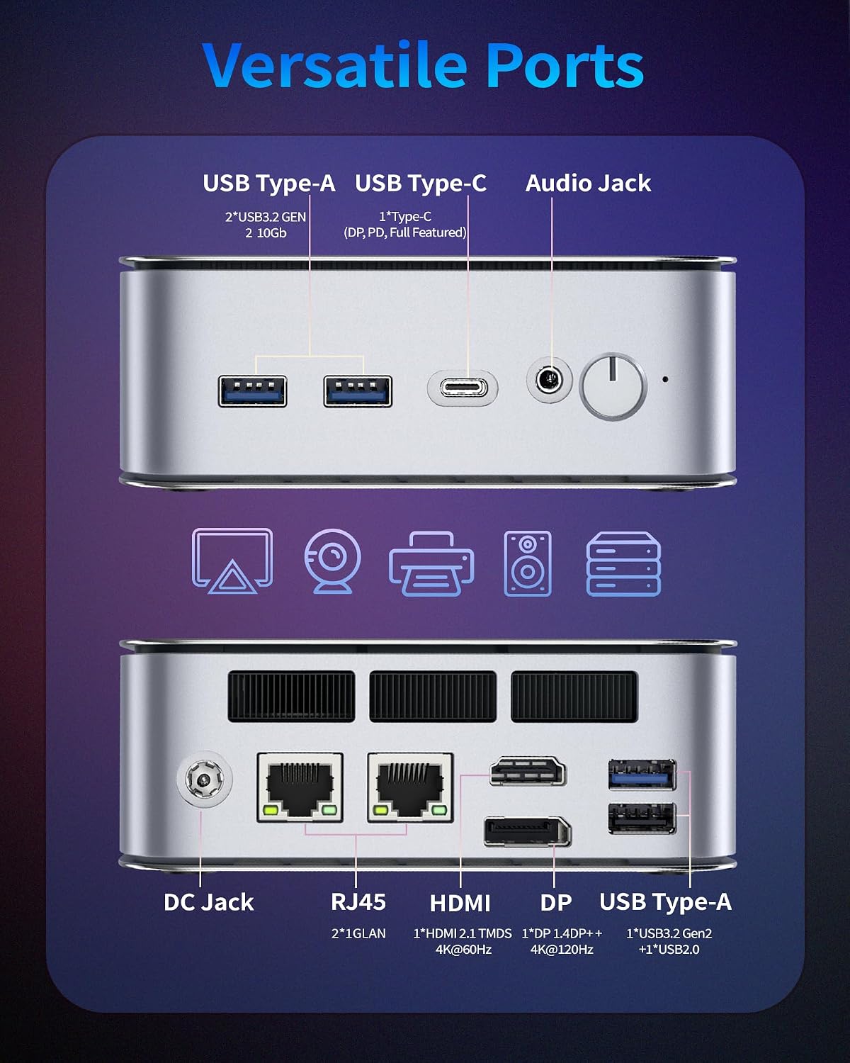 Thumbnail 5 de Getorli GT103 Mini PC with Ryzen 7 6800H, 32GB LPDDR5, 1TB SSD