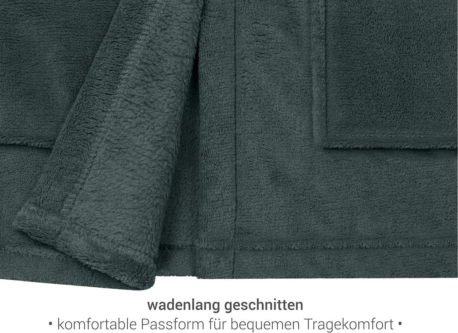 Thumbnail 4 de Emily’s Check Peignoir pour enfants en polaire douce – taille 9–11 ans (anthracite) 1522.2202