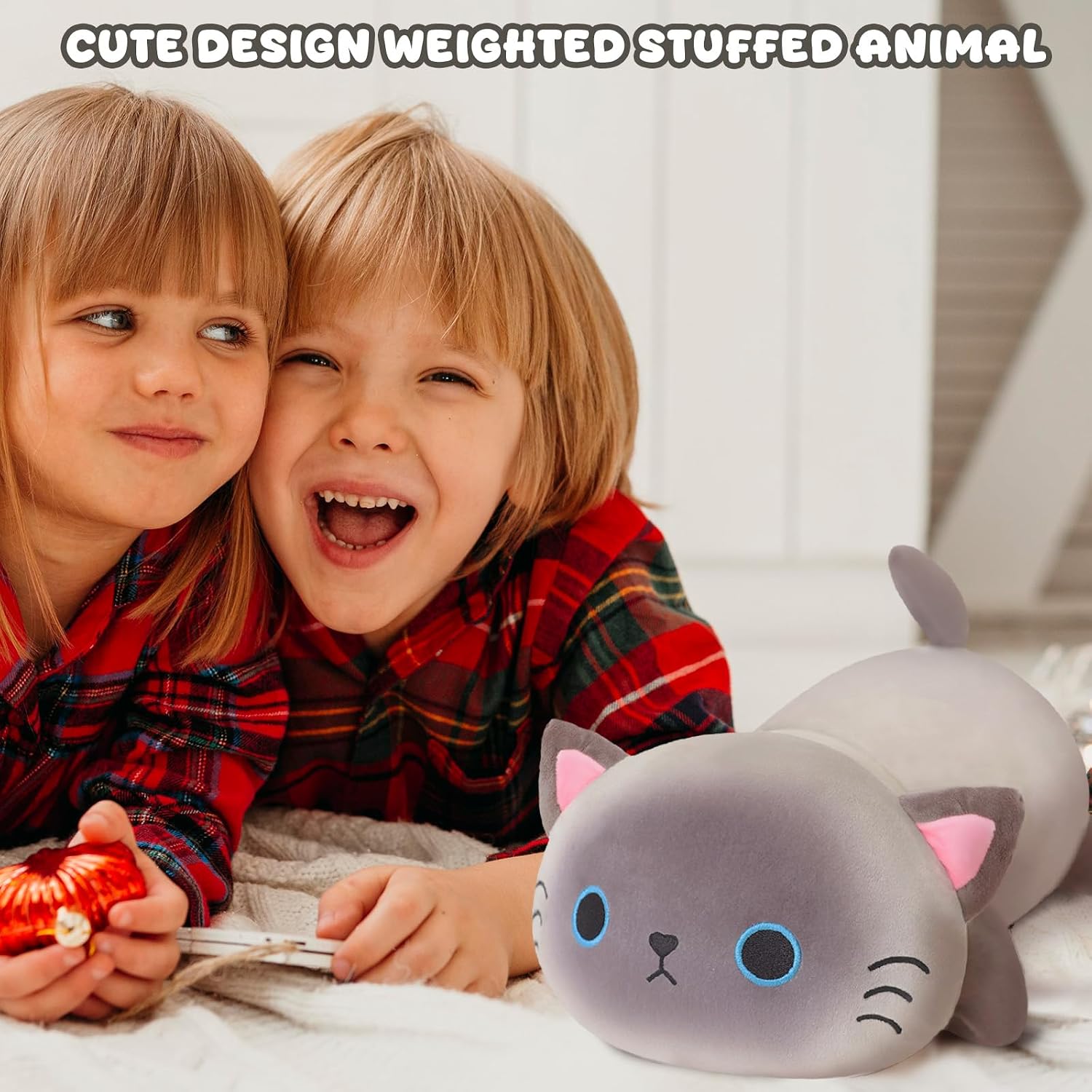 Detalle 2 de Xfrog Weighted Siamese Cat Plush: Soft Weighted Cat Stuffed Animal and Pillow (25cm/35cm/60cm)
