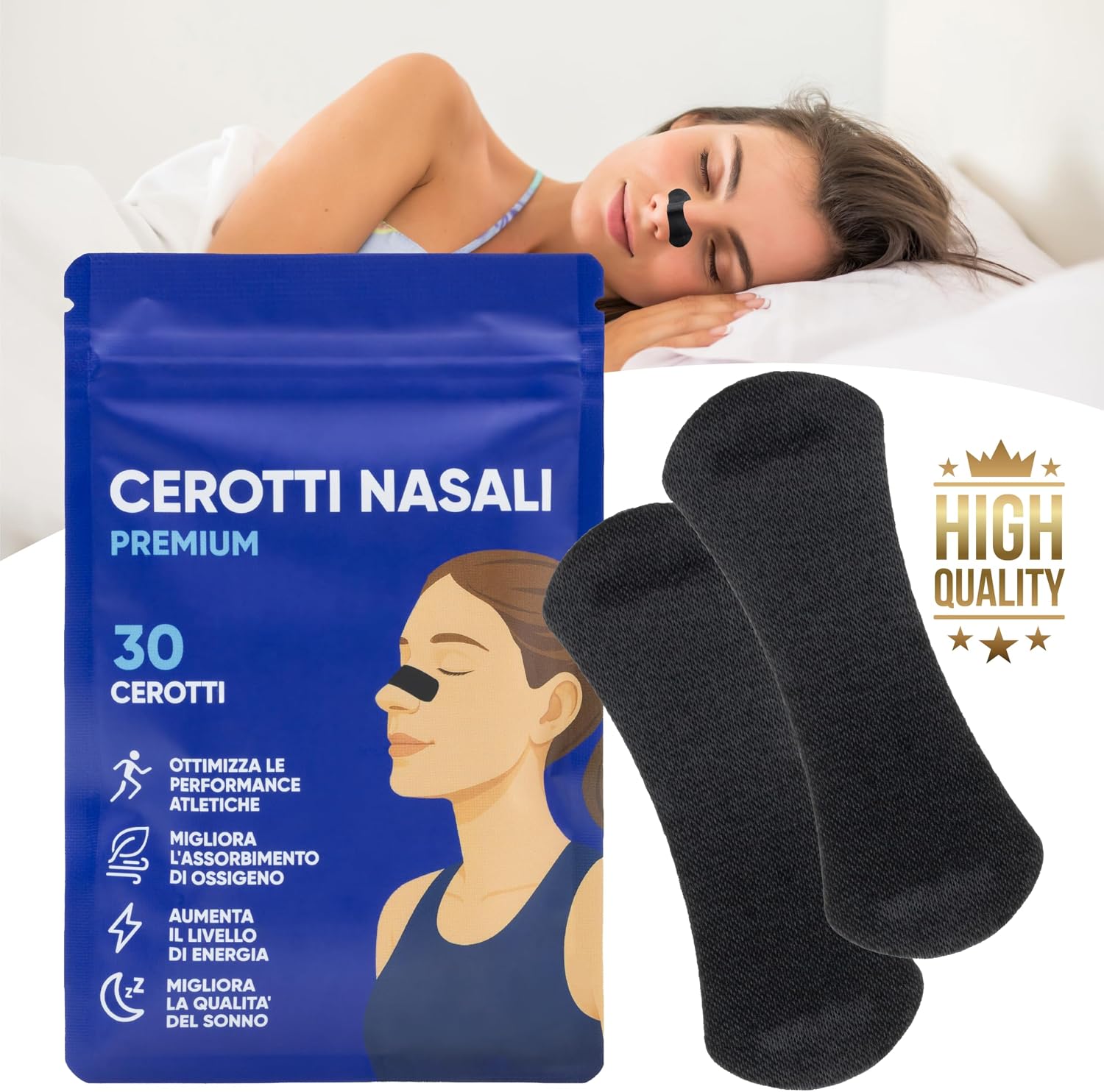 Thumbnail 1 de Cerotti Nasali – 30 Cerottini Adesivi per Respirazione Migliorata, Dispositivo Medico Senza Medicinali