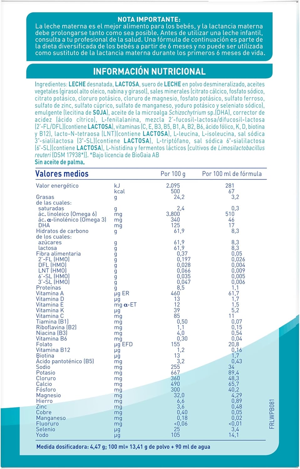 Detalle 2 de Nestlé NAN OPTIPRO 2 Leche de continuación en polvo (estuche 1200 g)