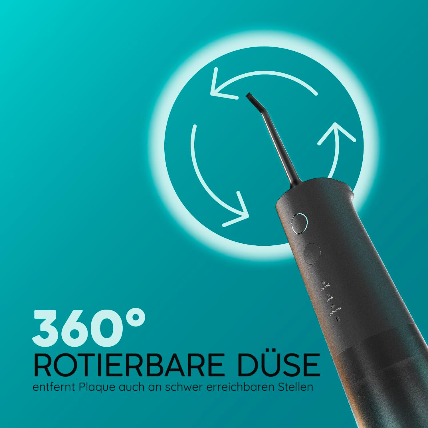 Detalle de happybrush® Munddusche kabelloser Water Flosser – 100 Tage testen (Testsieger)