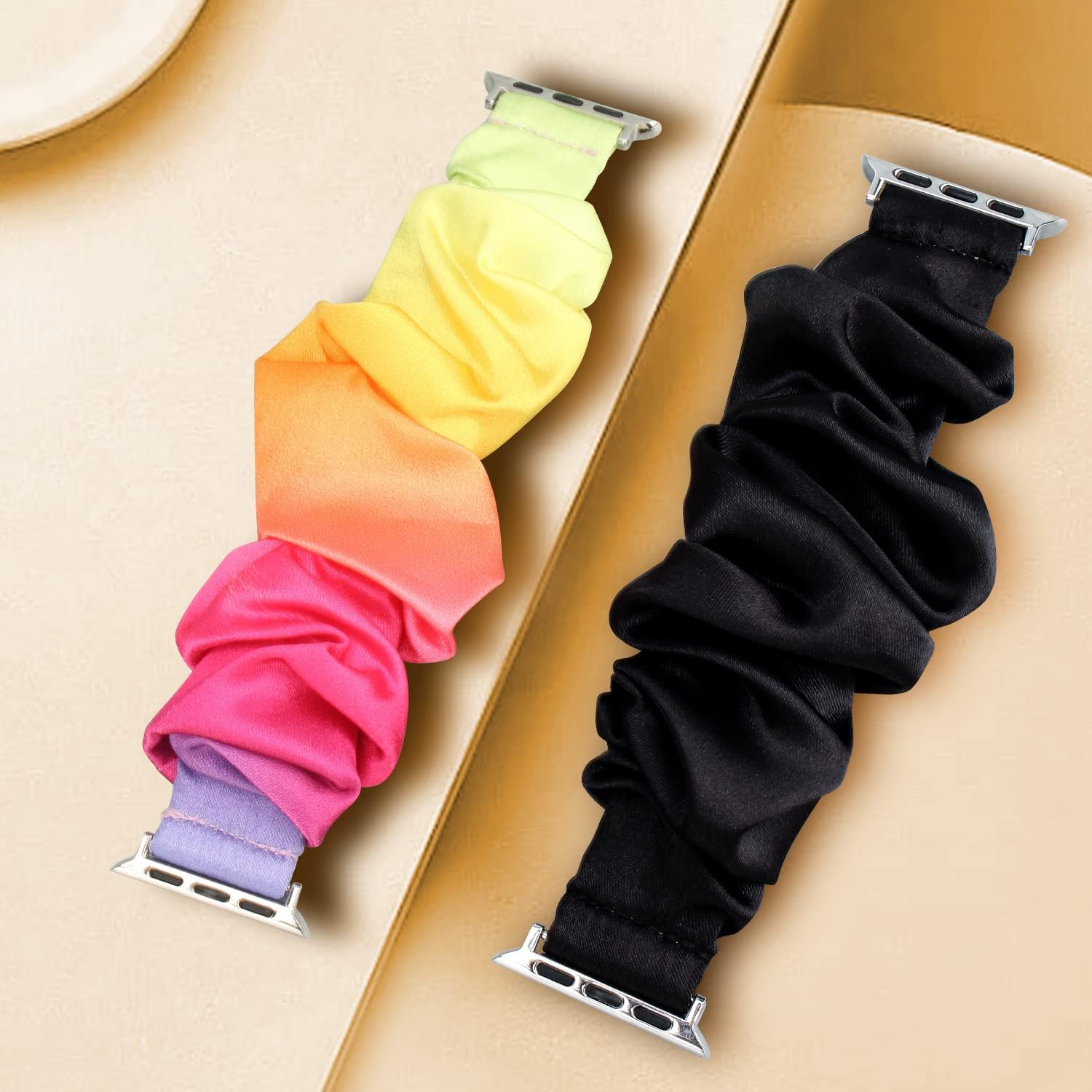 Thumbnail 3 de Meideli 2-Pack Pattern Printed Fabric Wristband Scrunchie for Apple Watch (Compatible with 40/44mm & 41/45mm)