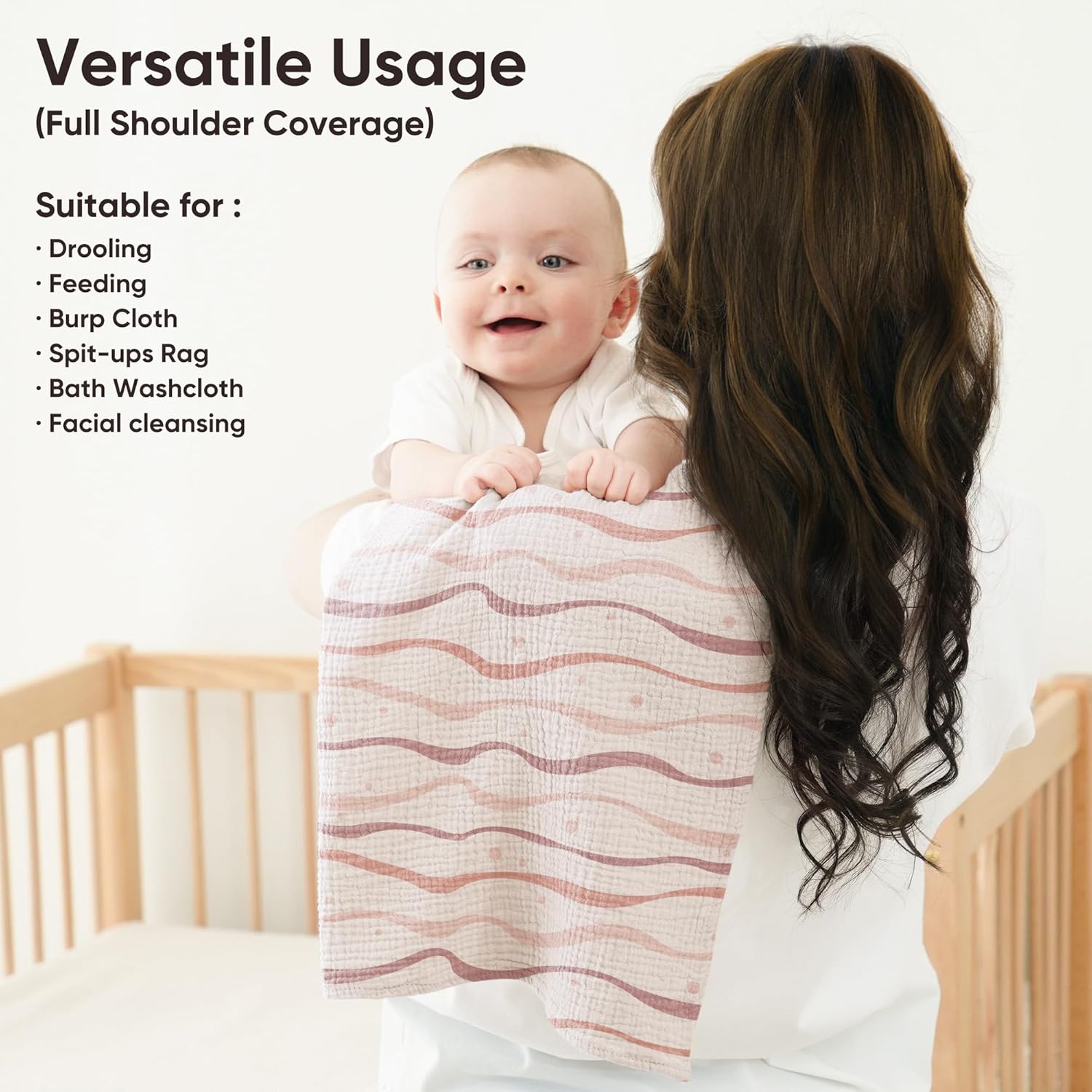 Detalle 2 de bearmoss Muslin Squares 60x60 cm cotton burp cloths 👶