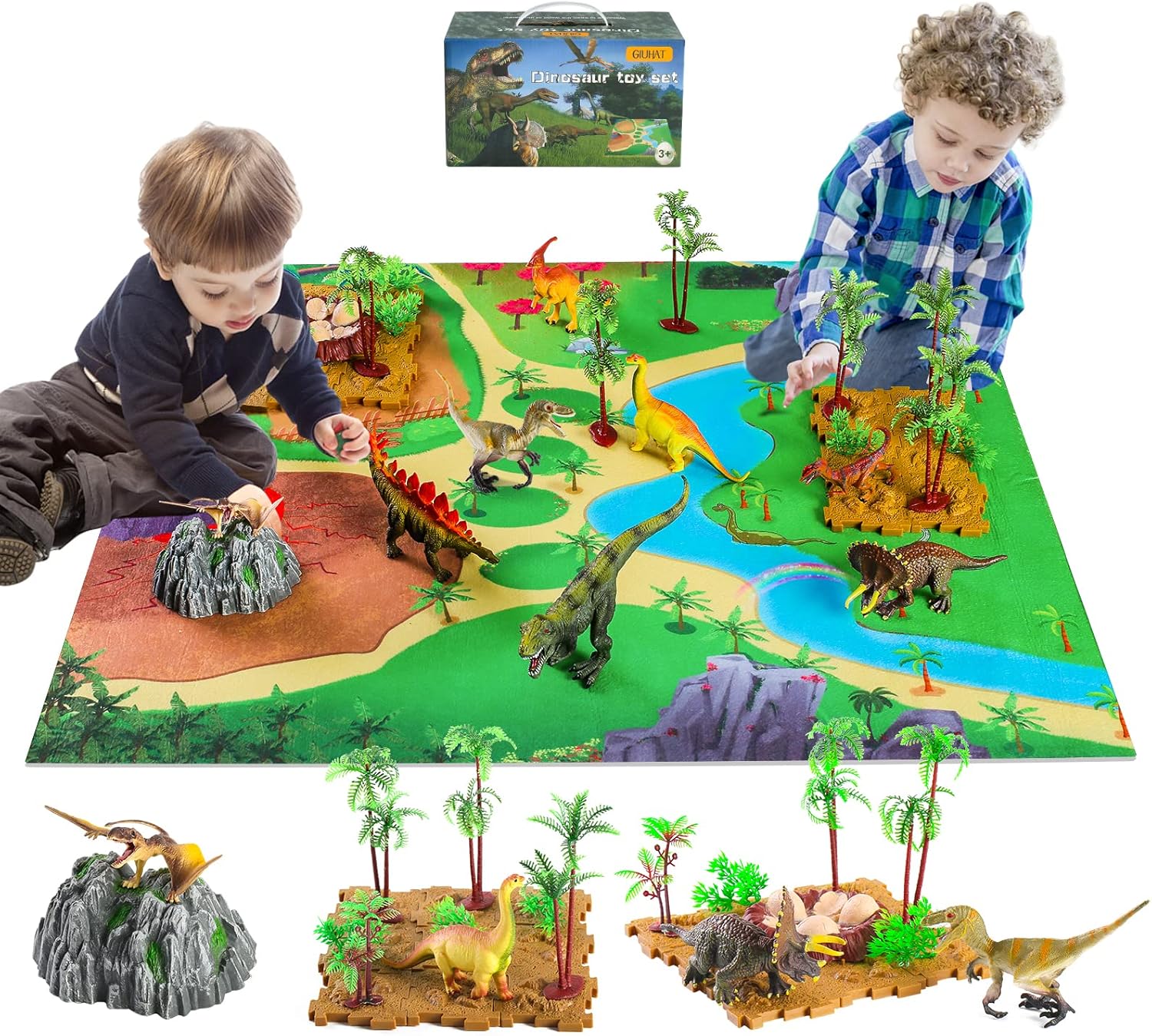 Detalle de GIUHAT Dinosaurier Spielzeug 8 Figuren đŠ