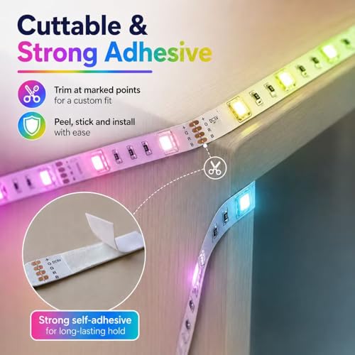 Thumbnail 5 de Shalaker LED Strip Lights for Bedroom (10M) – RGB Colour Changing with Bluetooth App, Remote, Music Sync and Timer