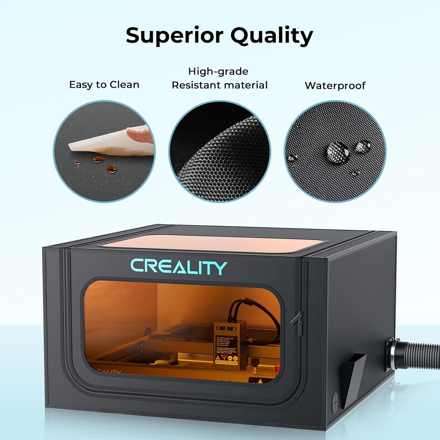 Thumbnail 1 de Creality Laser Engraver Enclosure 2.0, 720 x 720 x 400 mm with Ventilation Fan