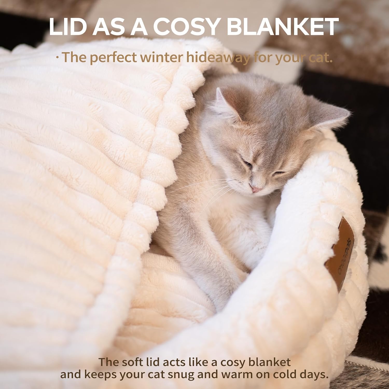 Detalle 2 de CheerPals Cat Bed with Cover 50 cm – Washable Cosy Cave