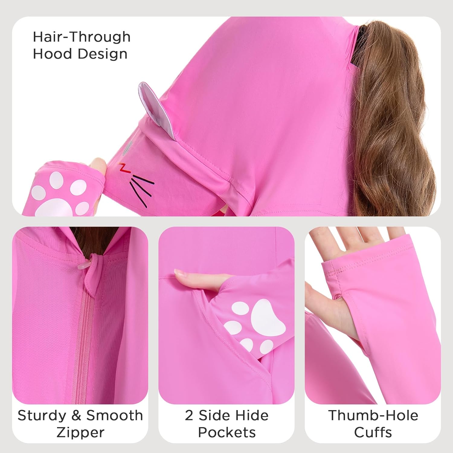 Detalle de OLAOLA UV Langarm Rash Guard mit Reißverschluss – UPF 50+ Sonnenschutz für Schwimmen, Surfen, Strand (S-L)