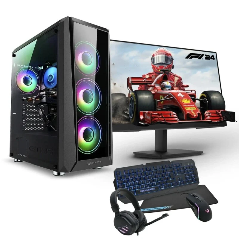 Detalle de PC Racing Top Gaming Intel Core i7-12700F 32GB y RTX 4060, monitor 27"