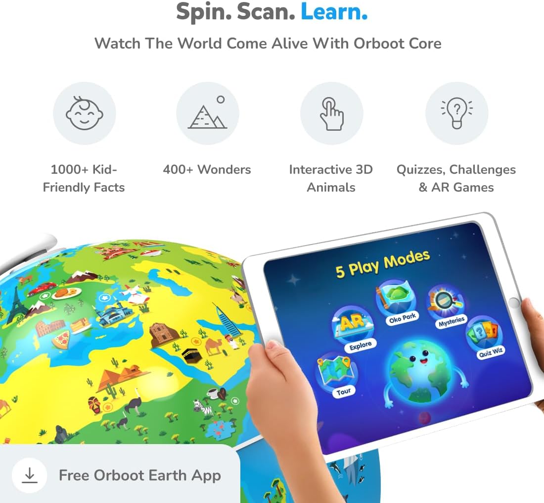 Detalle 2 de PlayShifu Orboot Earth Interactive AR Globe for Kids with 1,000+ Facts