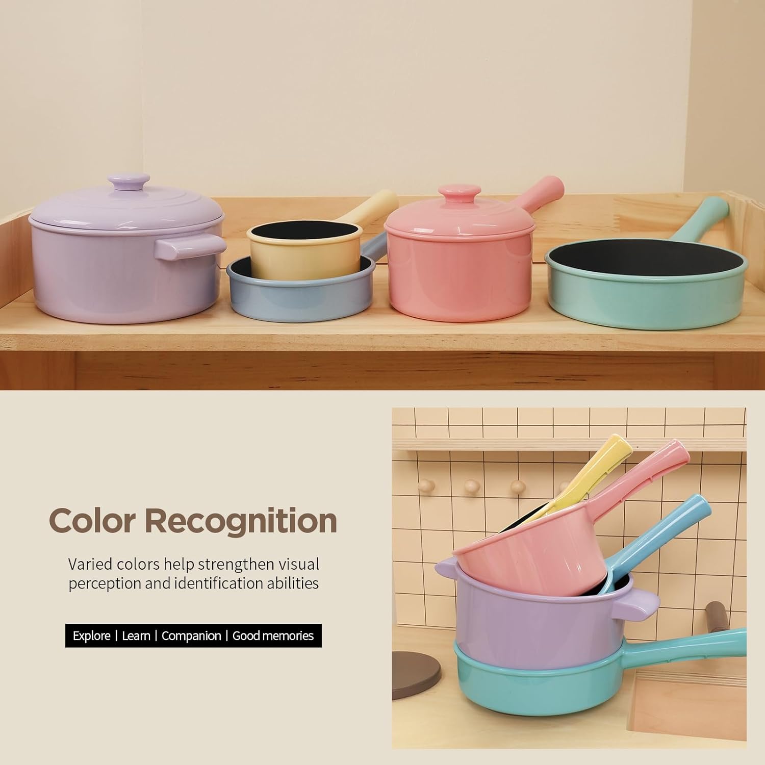 Thumbnail 3 de GILOBABY Kids Play Kitchen 22‑Piece Set