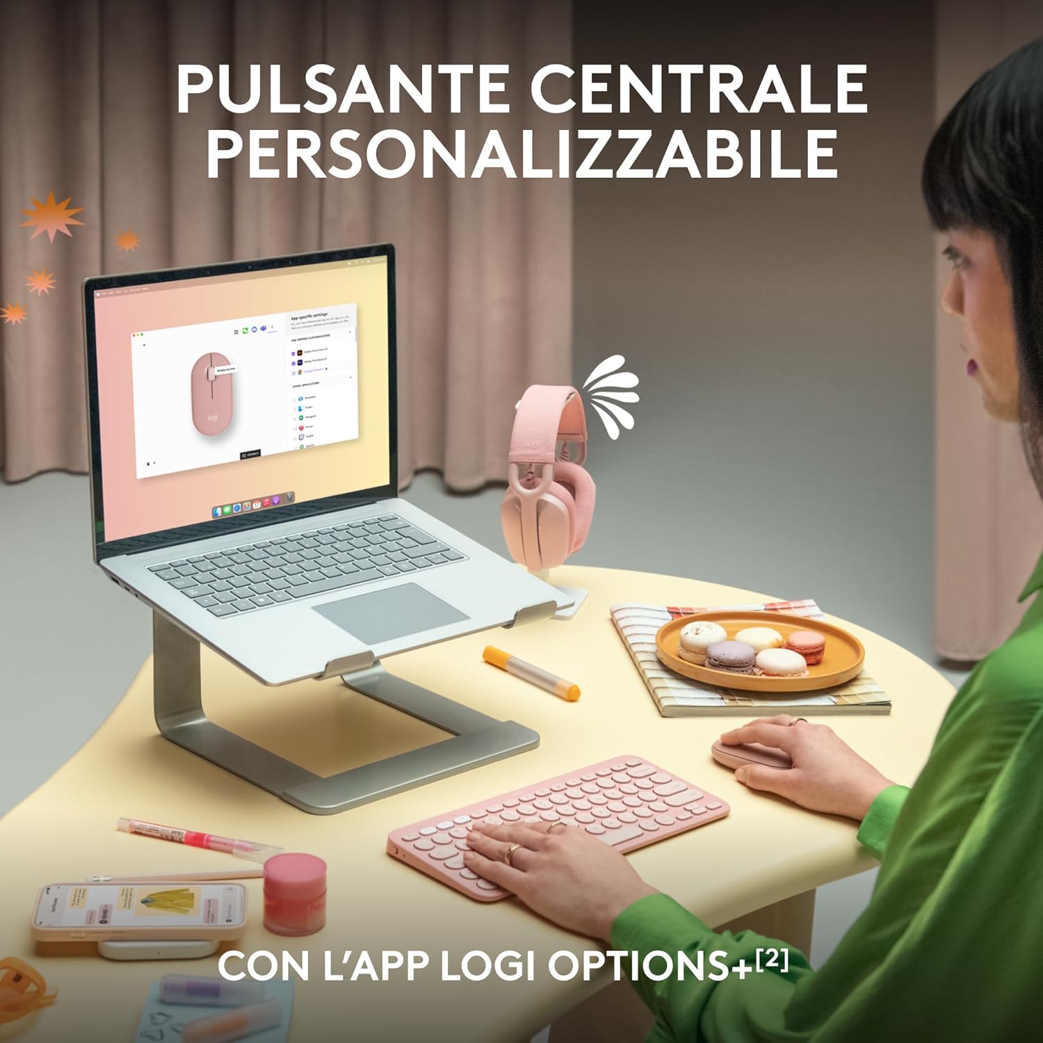 Detalle de Logitech Pebble Mouse 2 M350s: mouse Bluetooth sottile, silenzioso e versatile