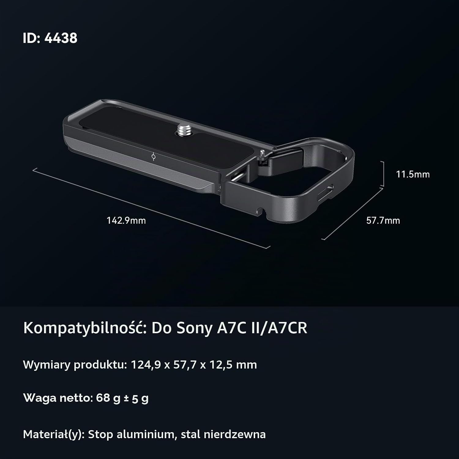 Thumbnail 6 de SMALLRIG 4438 – płytka bazowa do Sony A7C II i A7CR z mocowaniem Arca