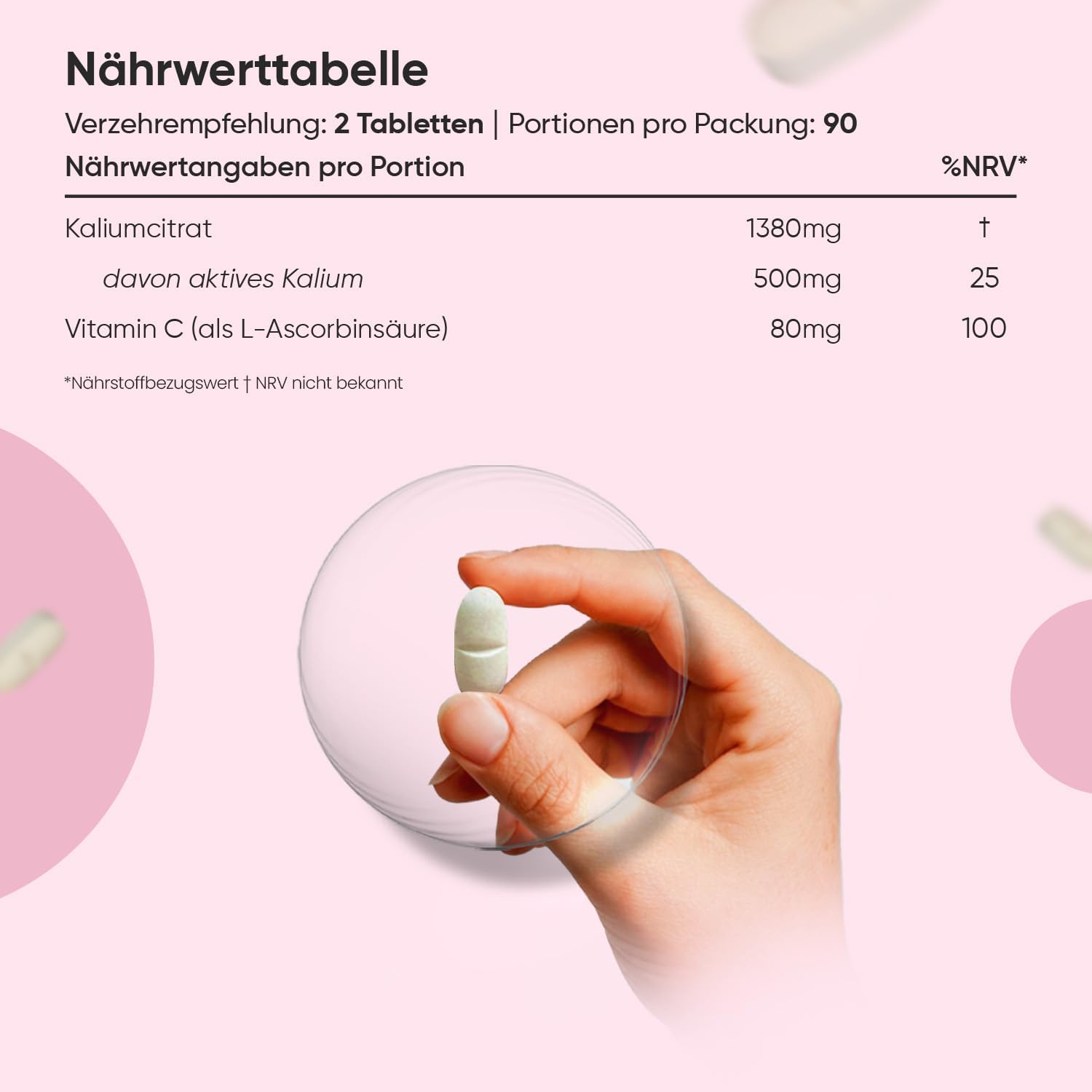 Thumbnail 2 de Kalium Tabletten mit Vitamin C (Kaliumcitrat & L-Ascorbinsäure) von WeightWorld – 180 vegane Tabletten