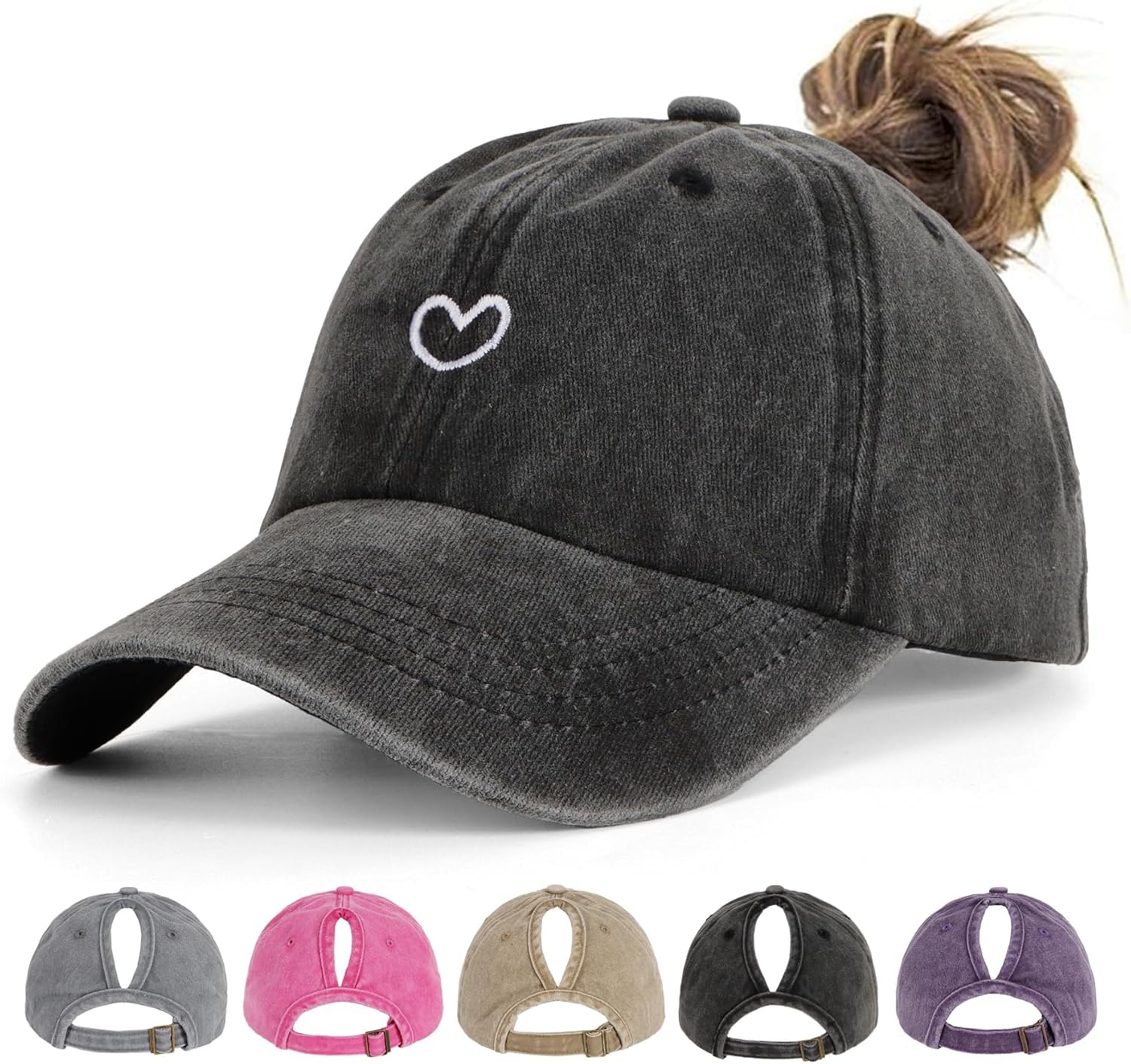 Thumbnail 3 de Acado Ponytail Baseball Cap adjustable distressed