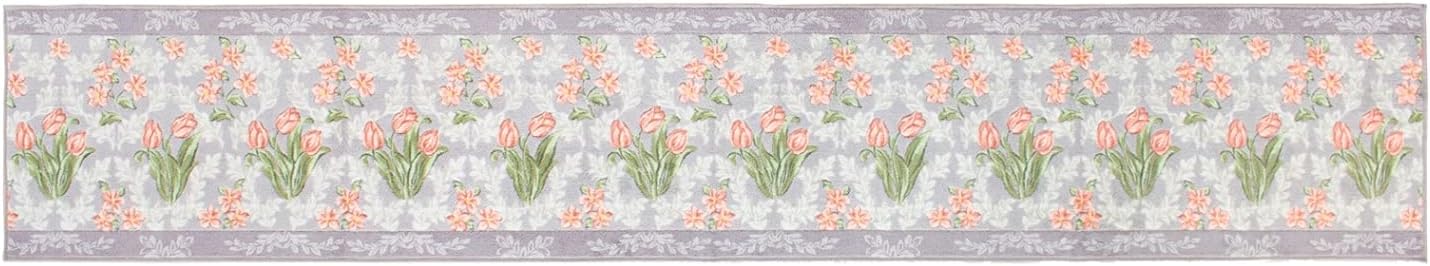 Detalle de オカ ロイヤルコレクション アーツ キッチンマット 約45×240cm グレー 洗える・すべり止め加工