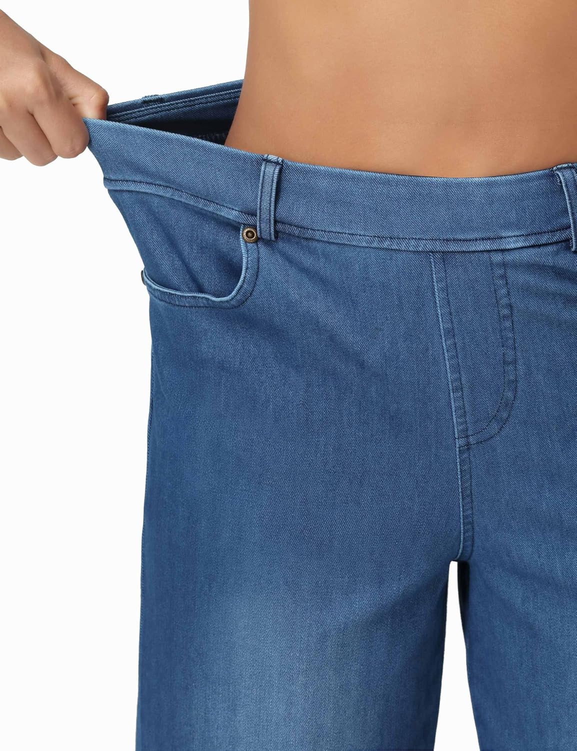 Thumbnail 3 de THE GYM PEOPLE Women's Stretch Wide-Leg Jeans, Pull-On Fit, Four Pockets