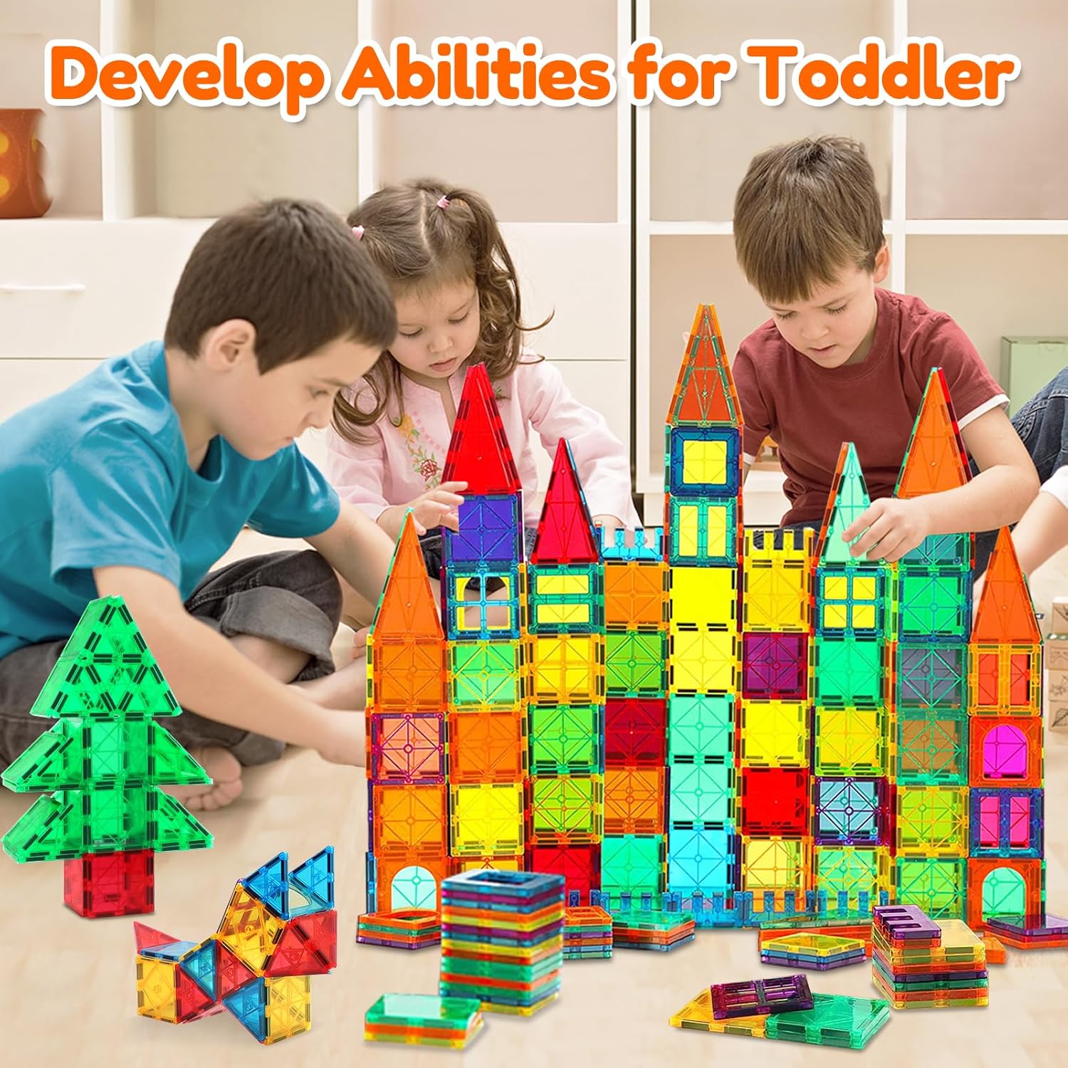 Thumbnail 4 de Kaysaitoy Magnetic Tiles 100pcs set for kids 🧩